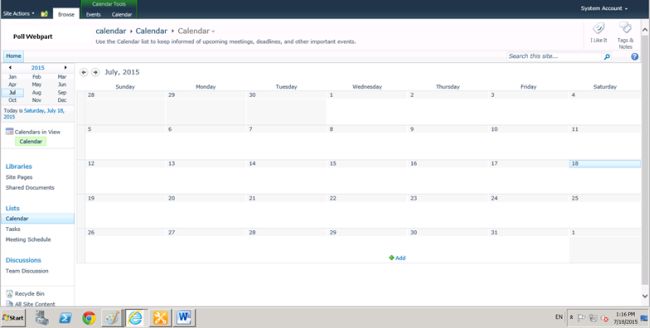calendar has been created